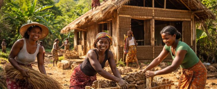découvrez l'architecture écologique à madagascar spécialement conçue pour les mamans bâtisseuses, utilisant des matériaux locaux durables pour un habitat sain et respectueux de l'environnement.