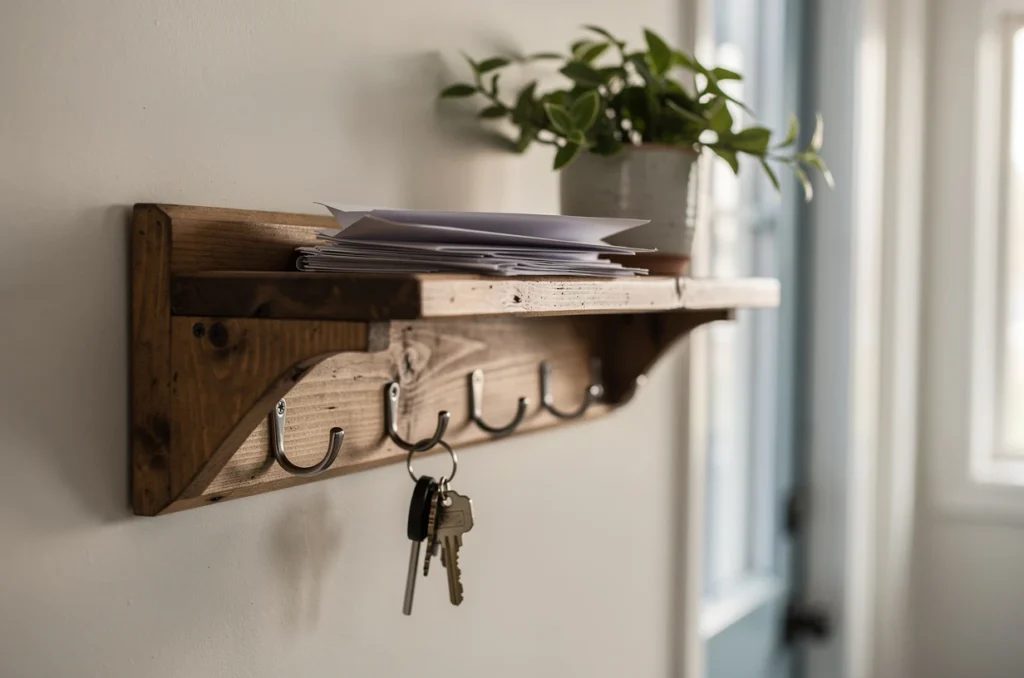 Rangement clés, courrier & déco : l’étagère murale multifonction, un incontournable pour l’entrée