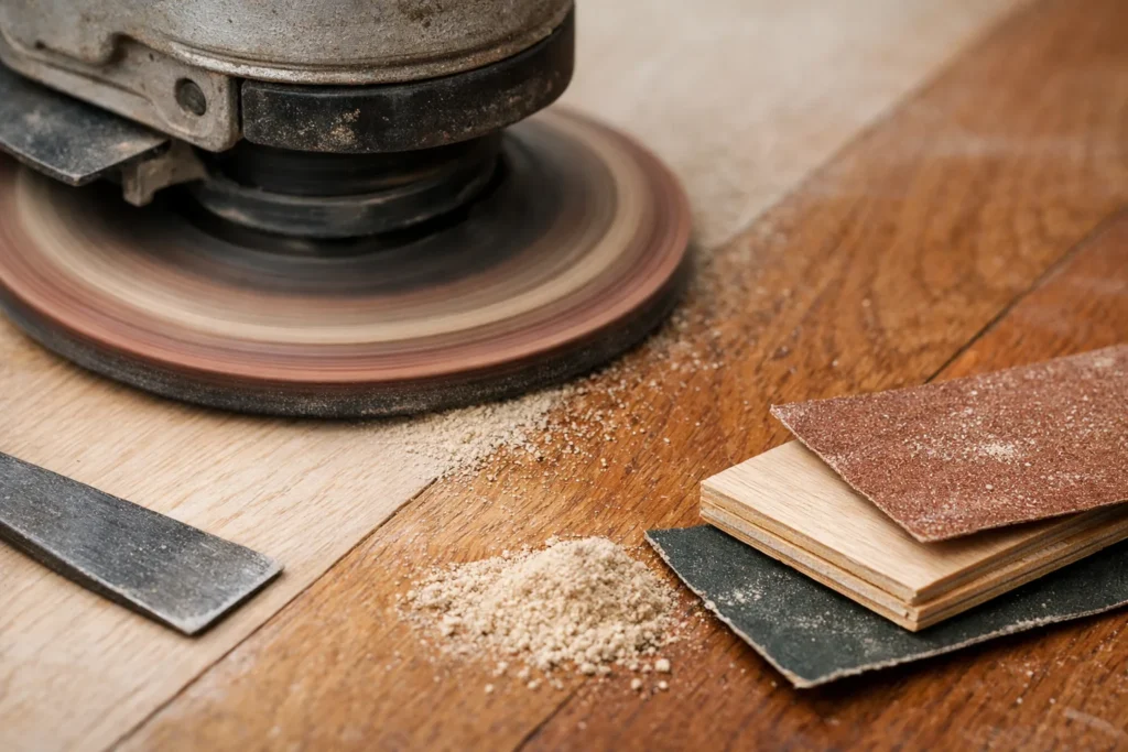 Un parquet contrecollé se ponce une fois, pas trois