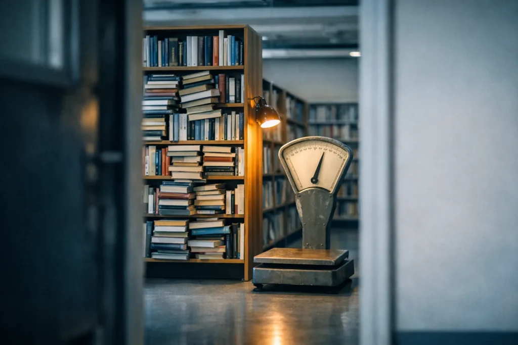 Une bibliothèque pleine pèse plus qu&rsquo;on ne l&rsquo;imagine