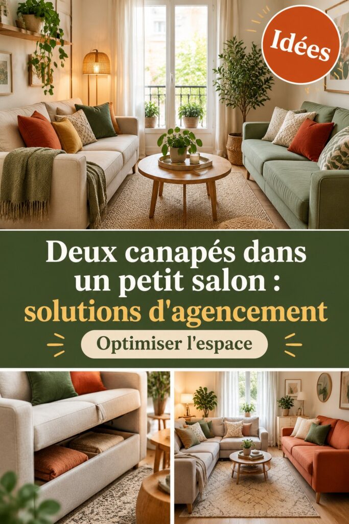 Un salon moderne avec deux canapés disposés de manière fonctionnelle et esthétique.